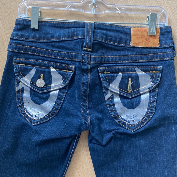 True Religion y2k jeans painted pockets excellent condition size 27 authentic - Picture 2 of 10